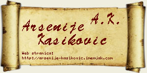 Arsenije Kašiković vizit kartica